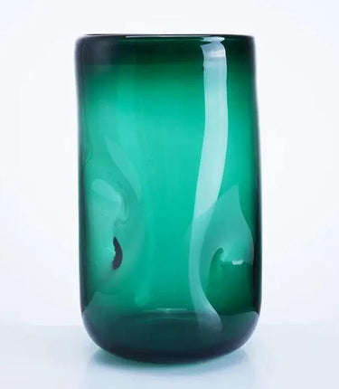 Diamond Star Green Glass Vase 5.9"D x 10.6"H - Vases Merchandise