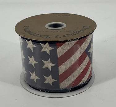 Direct Export Red, White, and Blue Stars and Stripes Ribbon 2.5" x 10 Yd (2 Asst) - Uncategorized Ribbon