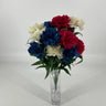 Golden Bell Carnation Bush Red/White/Blue 18" - Uncategorized Silk
