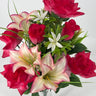 Fortune Rose/Zinnia/Lily Mixed Bush Pink 23” - Silk