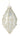 Pearl Embellished Ornament pair, white glass with gold glitter beaded lines and pearl accents, Raz brand, 4-inch