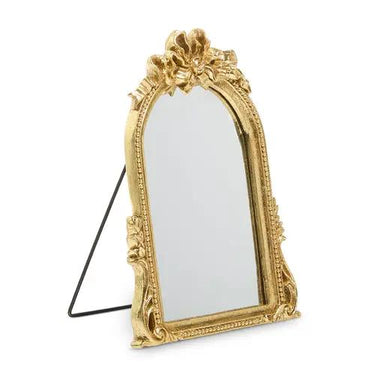 RAZ Gold Bow Table Top Mirror 9"H - Mirrors Merchandise