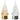 Lighted glitter water tree set, Raz, 2 Asst, 5in, clear glass trees with gold and silver bases