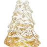Lighted Glitter Water Tree 5-inch, two-piece set with star toppers and iridescent glass on gold and silver bases by Raz