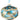Ornament set: Raz gold-leaf wrapped blue iridescent holiday ornaments, 3 assorted 4–5.5 inches