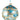 Gold Leaf Wrapped Blue Iridescent Ornament set of 3 by Raz, 4-5.5 in