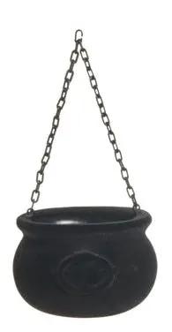 RAZ Black Flocked Cauldron Small - Seasonal & Holiday Decorations Merchandise