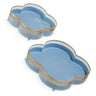 RAZ Blue Scalloped Tray Small 9x9" - Decorative Trays Merchandise