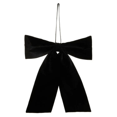 Black velvet bow ornament by Raz, 12.5 in hanging ribbon