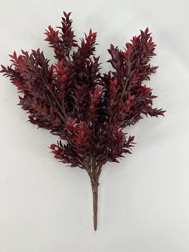 Le Fleur Tea Leaf Bush Red 16" - Artificial Non-Flowering Plants Silk
