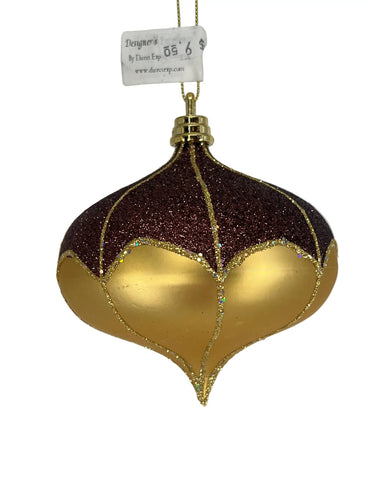 Direct Export Onion Ornament Plum-Gold 4" - Holiday Ornaments Merchandise