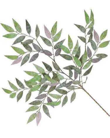 Greenhouse International Frost Smilax Spray Green-Purple 27" - Artificial Non-Flowering Plants Silk