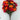 GSC Rose/Hydrangea/Star Flower Mixed Bush Scarlet/Orange 31" - Artificial Flowering Plants Silk