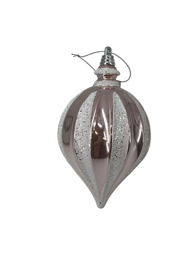 Direct Export Blush-White Drop Ornament 6" - Holiday Ornaments Merchandise