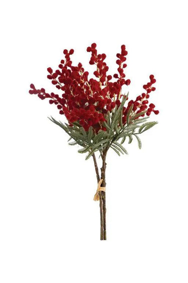 Select Mimosa Bundle x3 Red 15" - Artificial Flowering Plants Silk