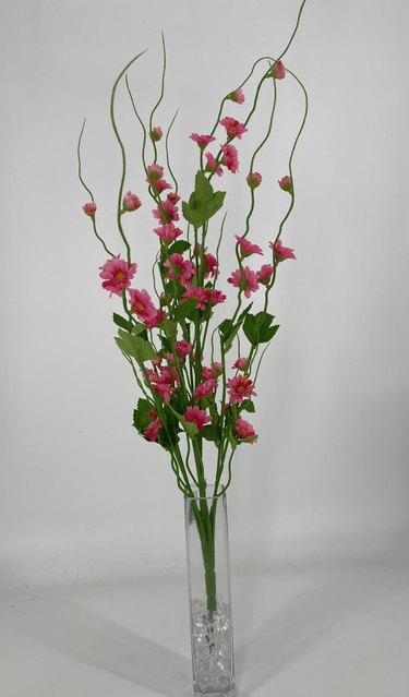 Fortune Curly Branch w/ Daisy Pink - Artificial Flowering Plants Silk