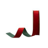 Velvet ribbon by La Ribbons, reversible red and green, 1 in x 10 yd spool