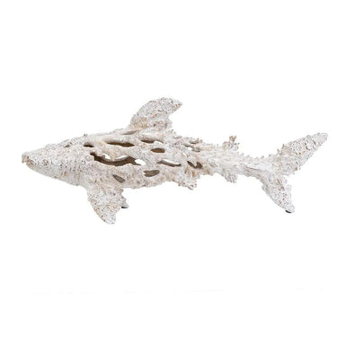 A&B Resin White Coral-Look Shark 19.5" x 7.5" x 7.5" - Figurines Merchandise