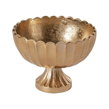 Accent Decor Gold Scallop Compote Container 5.75" x 4.5" - Decorative Bowls Merchandise
