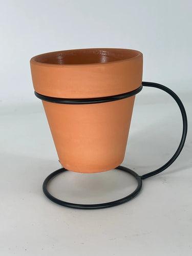 UCI Terracotta Hanging Planter on Stand (Stand 5.25"H x 6"D) (Pot 4"H x 4"D) - Pots & Planters Merchandise