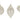 Glass Champagne Frosted Ornament set of 3 by Melrose; glittery silver hanging glass ornaments.