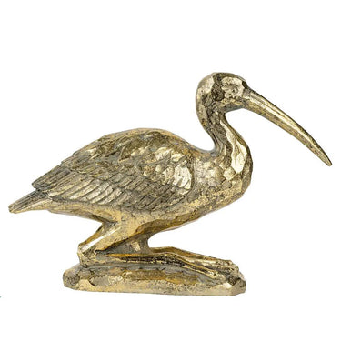 A&B Gold Kneeling Crane Figurine 7" x 10.5" - Figurines Merchandise