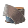 La Ribbons Velvet Wired Ribbon, Grey Silver/Silver 2 1/2" x 10Yd - Velvet Ribbons Ribbon