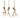 Melrose resin antler ornament set of 3, tan/beige, 5-inch tall