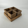 Gerson Square Wood Tray w/ 4 Removable Wood Boxes 9.25" - Uncategorized Merchandise