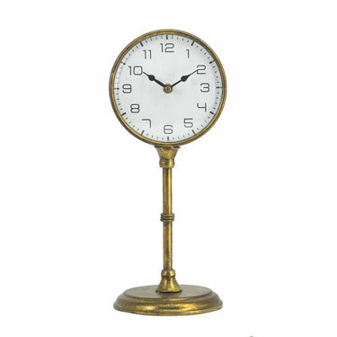 A&B Gold-Iron Vintage Inspired Table Clock Large 6.5" x 6" x 15" - Merchandise