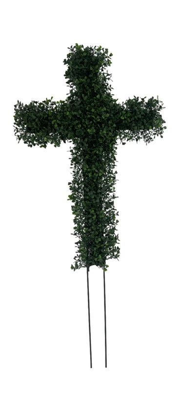 Supreme UV Boxwood Cross 20" x 36" - Memorial Ceremony Supplies Silk