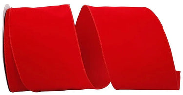 Reliant Value Velvet Wired Edge Ribbon Red 6"W x 50yd - Velvet Ribbons Ribbon
