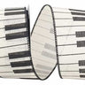 Reliant Piano Keys Linen Wired Edge Ribbon Ivory 2 1/2" 10 Yds - Ribbons & Trim Ribbon