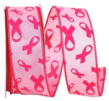 Reliant Breast Cancer Awareness Wired Ribbon 1.5" x 20 Yd - Ribbons & Trim Ribbon