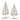 Gold metal tree sculptures in two sizes on round bases