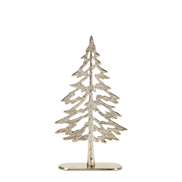 Gold metal Christmas tree sculpture by Melrose, decorative home decor piece.