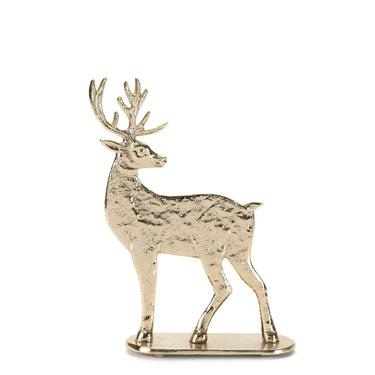 Melrose gold metal deer figurines, two sizes shown