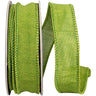Reliant Moss Green Dupioni Wired Edge Ribbon 7/8"W x 10yd - Uncategorized Ribbon