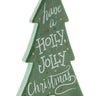 Ceramic Christmas tree by Melrose, large 9-inch green tree with white Have a Holly Jolly Christmas lettering