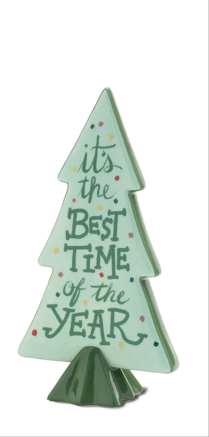 Ceramic "It's the Best Time of the Year" Tree Small 7"