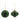 Green paper ornament set of 2 by Melrose on gold strings