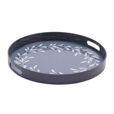 Melrose Blue Tray 13.5"D - Decorative Trays Merchandise