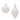 Glass white frosted ornament set, 2 pieces, by Melrose.
