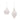 Glass white frosted ornament set of 2 by Melrose with crystal caps and silver cords