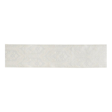 Melrose textured white wired polyester ribbon, 4 in x 5 yd, embossed pattern