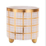 Melrose White/Gold Container Small 4" - Seasonal & Holiday Decorations Merchandise