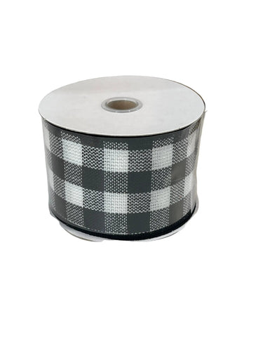 Jascotina Inc White/Black Buffalo Check Ribbon 2.5"X10 - Ribbon