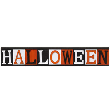Allstate "Halloween" Table Top Sign Orange/Black 4" - Seasonal & Holiday Decorations Merchandise