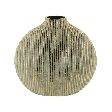 A&B Textured Gold Ceramic Vase 12.5" x 12.5" - Merchandise