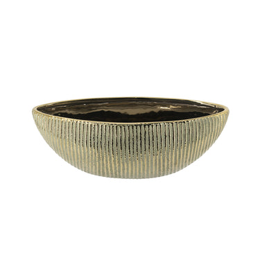 A&B Textured Gold Ceramic Planter Bowl 13.5" x 6" - Merchandise